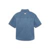 MLB New York Yankees Solid Logo Embroidered Casual Short Sleeve Shirt Women shirts Blue 3FDRH0233-50SBL