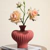 Ceramics Ribbed Flower Vase Minimalist Modern Flower Holder Container Home Office Table Centerpiece Decorative Floral Plants Vase