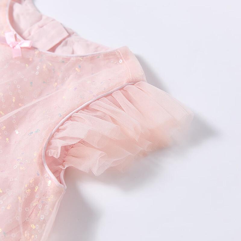 Girls' Summer Sequin Mesh Splicing Princess Dress