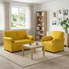 Sofa Set 2 pcs Yellow Velvet