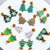 New Glitter Acrylic Christmas Tree Star Dangle Earrings for Women Fashion Cartoon Plant Statement Earring Xmas Jewelry Gifts