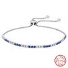 S925 Sterling Silver Bracelet Blue Tennis Chain