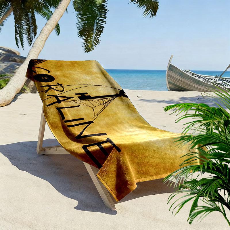 Coraline Print Beach Towel, Large Soft Quick Dry Towel for Beach Camping Swimming