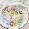Fashion Vintage Simple Aesthetic Colorful Transparent Acrylic Resin Thick Round Ring for Women Girls Jewelry Accessories Gifts