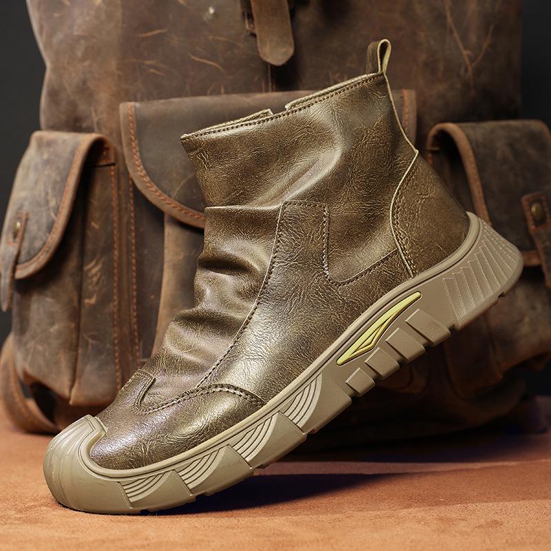 Ботинки Dr. Martens 2026: Мужские ретро рабочие ботинки с высоким голенищем до середины икры - Осенняя коллекция