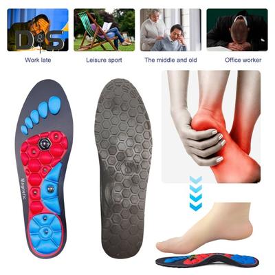 2 пары магнитных акупрессурных стелек, дышащие обезболивающие вставки для обуви для мужчин и женщин, поддержка свода стопы, ортопедические амортизирующие массажные подушечки для ног