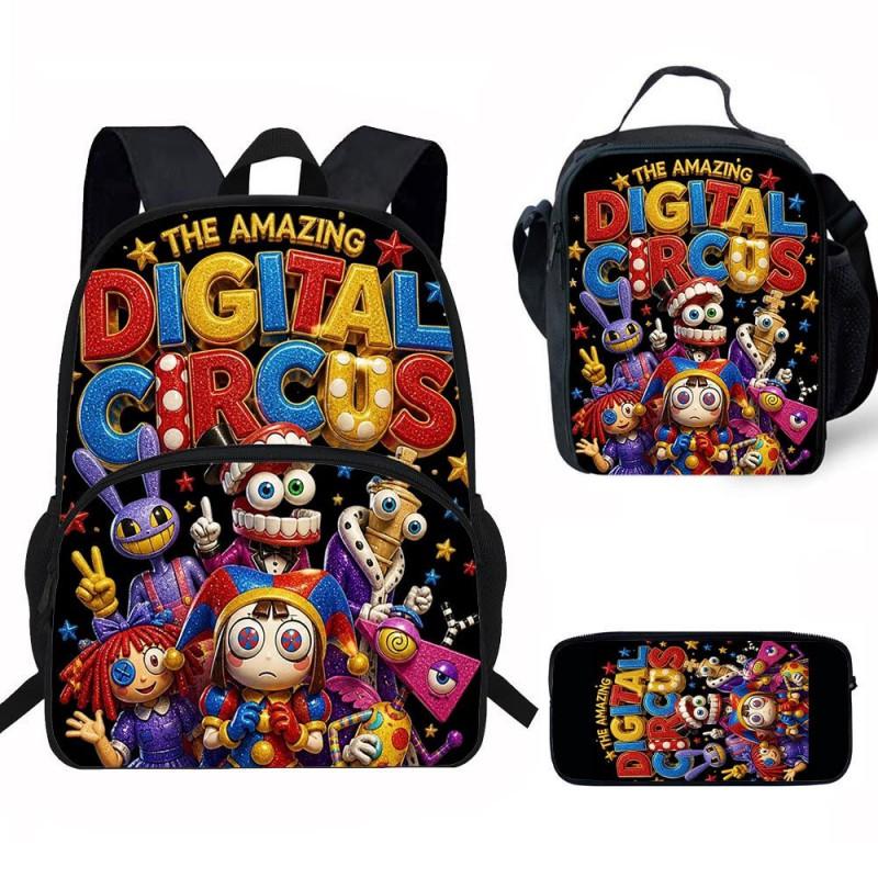 Kids Cartoon Backpack Set Elementary School Students With Lunch Bag Pencil Case - Lightweight Ergonomic Oxford Fabric