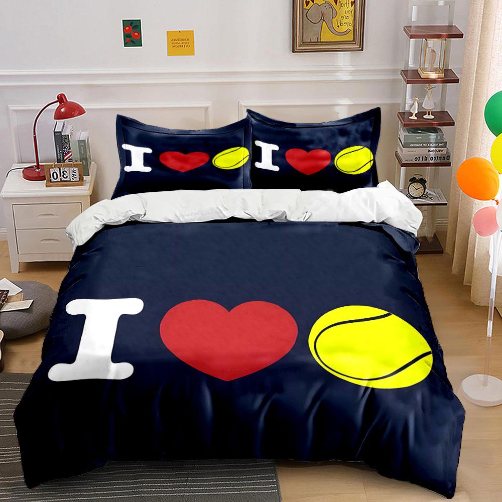 Love for tennis shines. Bedding sets Duvet covers Pillowcases(1* Duvet Cover 2* Pillowcases without duvet insert)