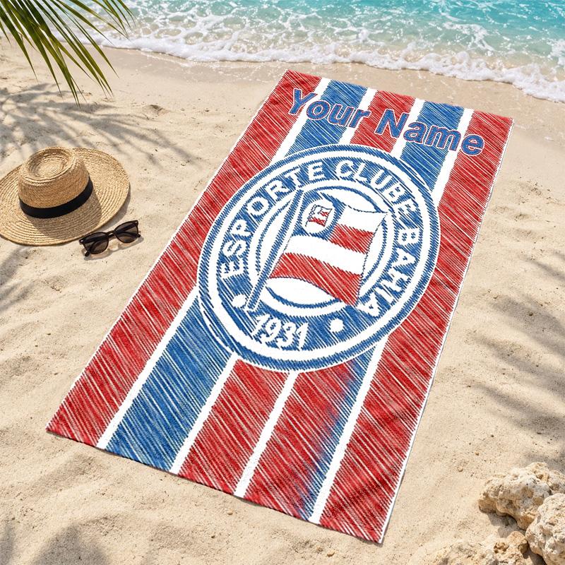 Esporte Clube Bahia Custom Name Beach towels also serve as bath towels summer essential a musthave for the outdoors the beach and the pool