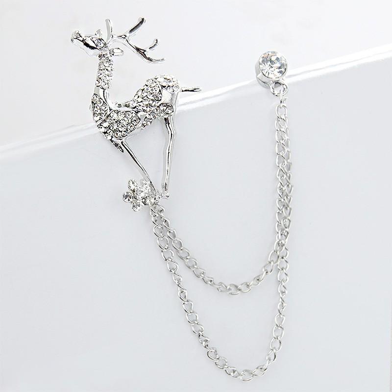 Baroque Rhinestone Pearl Corsage Necklace Brooch - Retro British Court Suit Accessory