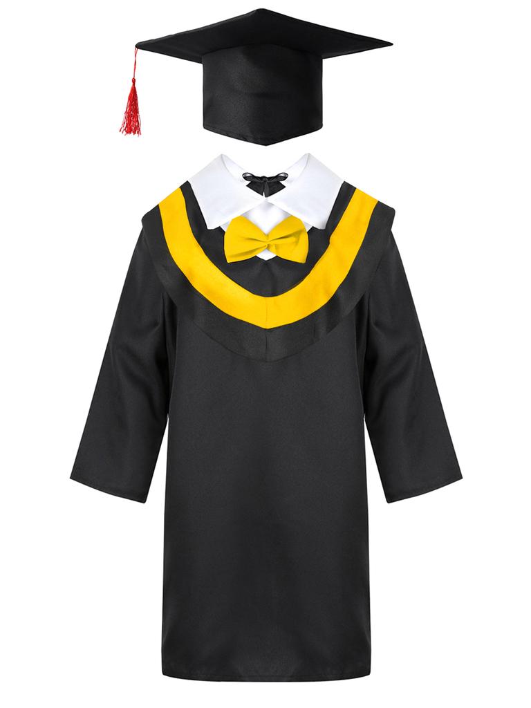 Boys Girls Preschool Graduation Gown Tassel Hat Costume for School Celebration