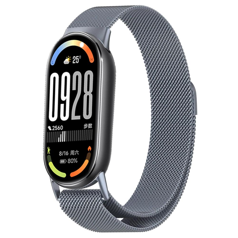 Ремешки из нержавеющей стали для mi band 10 miband 10 nfc Аксессуары для часов магнитный ремень correa браслет для Xiaomi mi band 10 ремешки