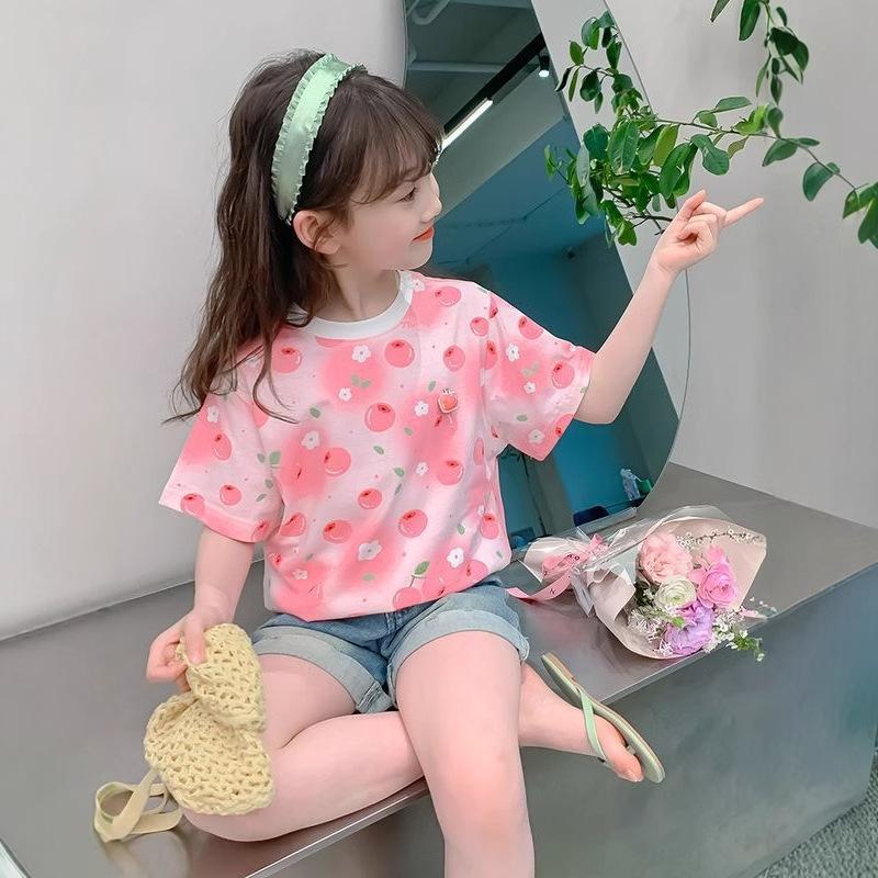 Girls Cooling Short Sleeve T Shirt Summer Thin Casual Top Kids Breathable Tee