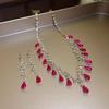 Комплект серег-кистей и ожерелья с кристаллами в форме капли - Роскошная элитная цепочка для ключицы для женщин