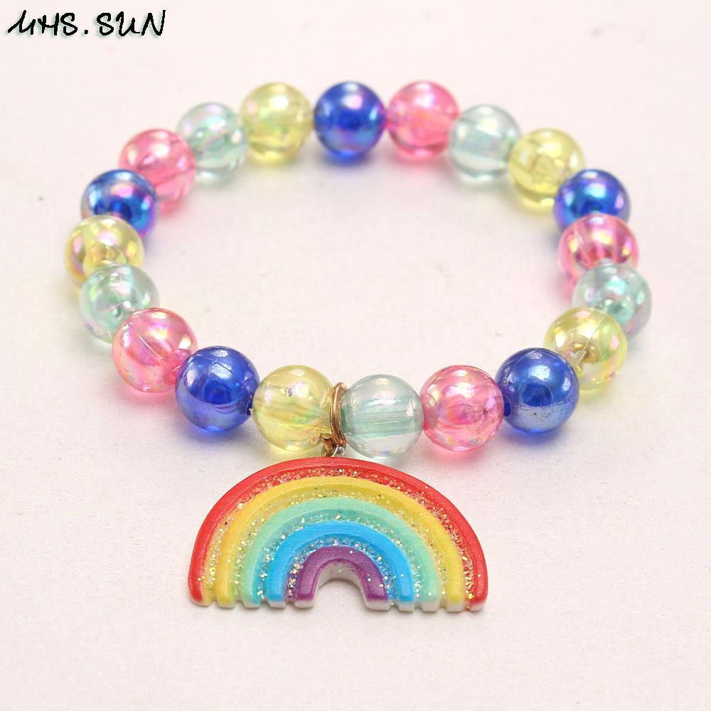 Браслет из бисера с подвеской Rainbow Resin для девочек