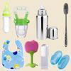 Baby Feeding Set – Steel Milk Bottle 250 Ml, Fruit Feeder, Spoon Feeder Bottle & Cleaning Brush Combo