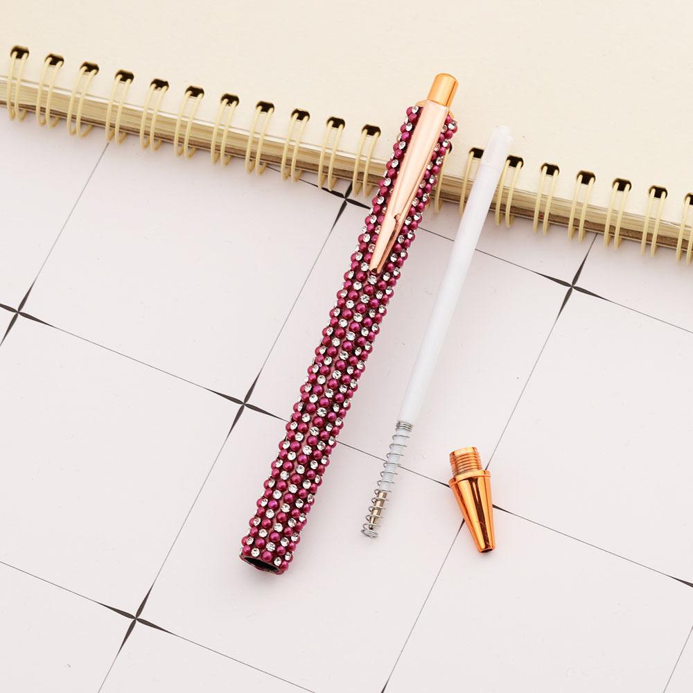 Шариковая ручка Press Rhinestone Rose Gold, роскошные милые свадебные металлические канцелярские принадлежности для школы и офиса, 4 шт.