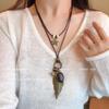 Chinese Retro Zen Long Feather Ethnic Necklace - Bohemian Stacked Sweater Chain