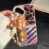 Браслет Цепочка Шнурок Чехол для телефона для iPhone 16 Pro Max Funda iPhone 11 13 15 14 12 Жесткий Пластик Ударопрочный Леопардовый Чехол Коке