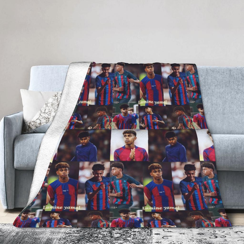Ламин Ямаль Одеяла Футбол Футбол Фланелевое Новинка Теплое Плед для Дома Ресторана Текстильный Декор