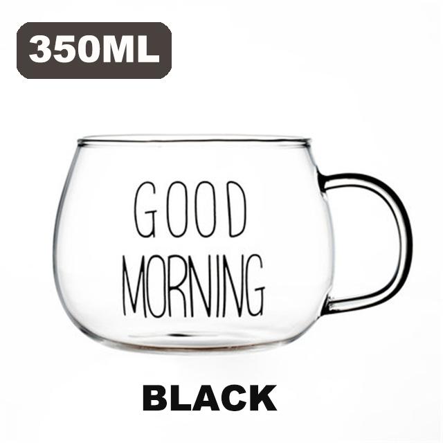 350ML Glass Coffee Cup with Handle Clear Coffee Mugs for Cappuccino Latte Tea Milk Juice Hot Cold Drink Kitchen Coffee Mugs
