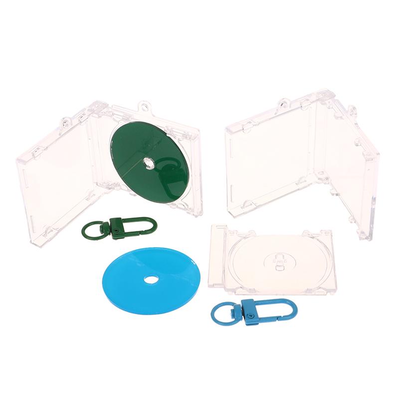 Blank Album Cd Case Keychain Pendant Mini Cd Player Keyring Peripheral Commemorative Album Key Holder Diy Bag Hanging Decoration