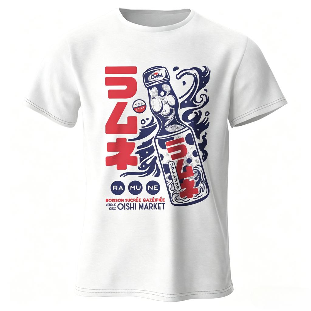 Pebble Soda Printed Cotton TShirt Soft Fabric Short Sleeve Tee Harajuku Unisexs Clothing and Womens Clothing 2026 Summer T Shirt