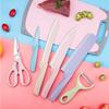 6-piece Wheat Straw Kitchen Knife Set Kitchen Knife Scissors Ceramic Peeler Chef Slicing Knife