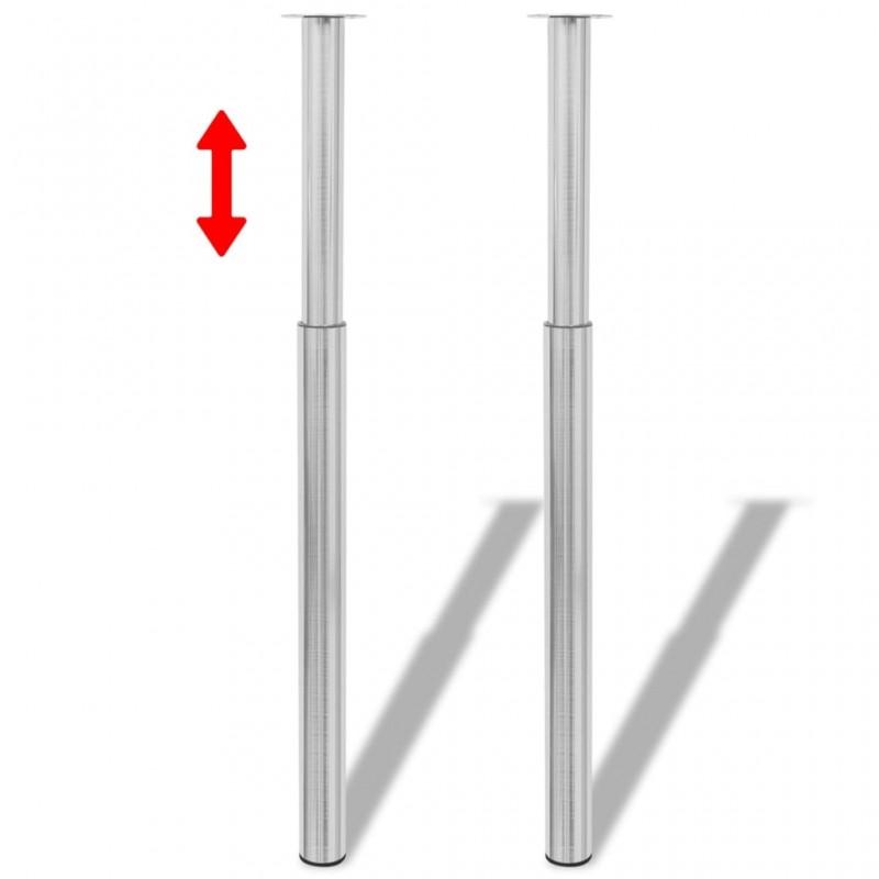 Day and Night - 2 Telescopic Table Legs 710mm-1100mm (Polished Nickel Color)