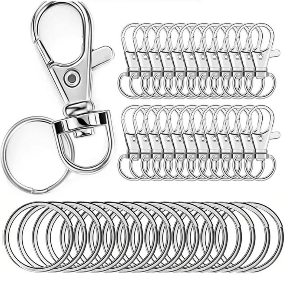 100Pcs Rust-Resistant Key Chain Clip 360 Degree Rotating Rotary Clasp Hook Gift Making