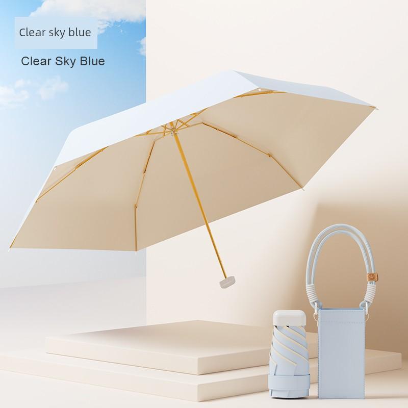Avrna Card-Style Flat Umbrella Sunshade Uv Protection Dual-Use Umbrella for Women Foldable Sun Protection Umbrella