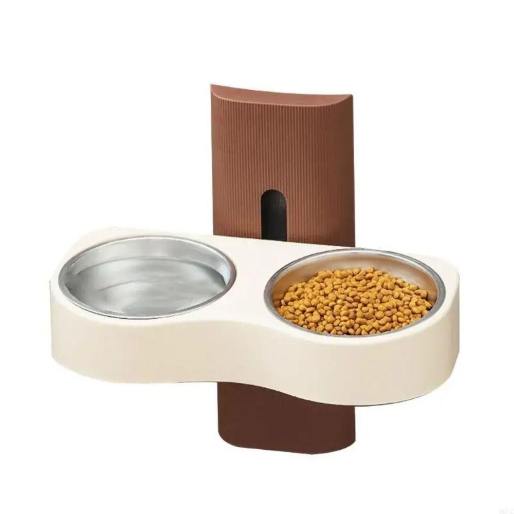 Space Saving Dog Eatting Bowl Double Bowl Pet Feeding Bowl Cats Watering Bowl for Small Dogs