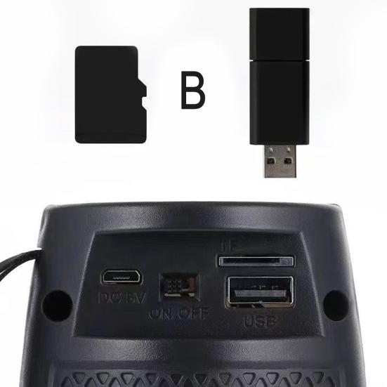 Мини беспроводной Bluetooth-совместимый динамик с цветной светодиодной подсветкой, поддержка USB-диска, TF-карты, перезаряжаемый портативный громкоговоритель