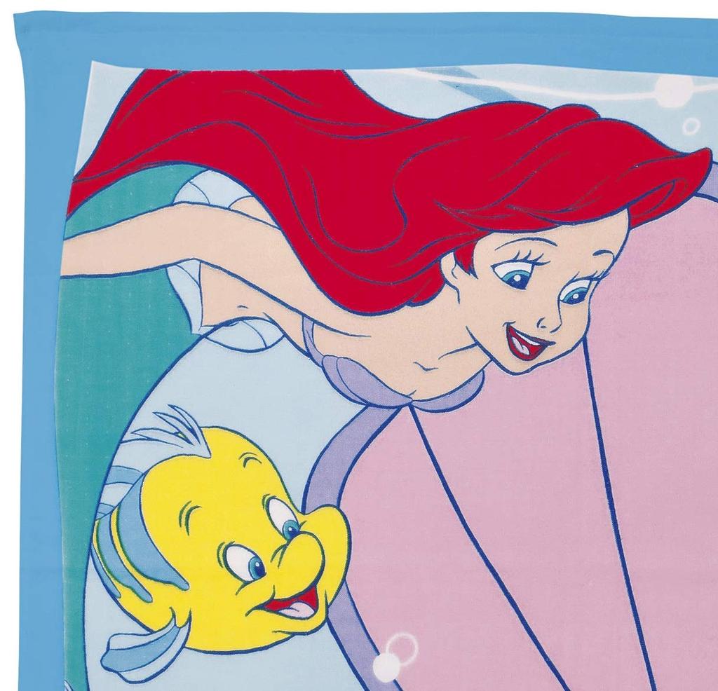 Marushin Детское полотенце для купания Принцесса Диснея Русалочка Ариэль 90x90см Ракушка Табурет 2305002100