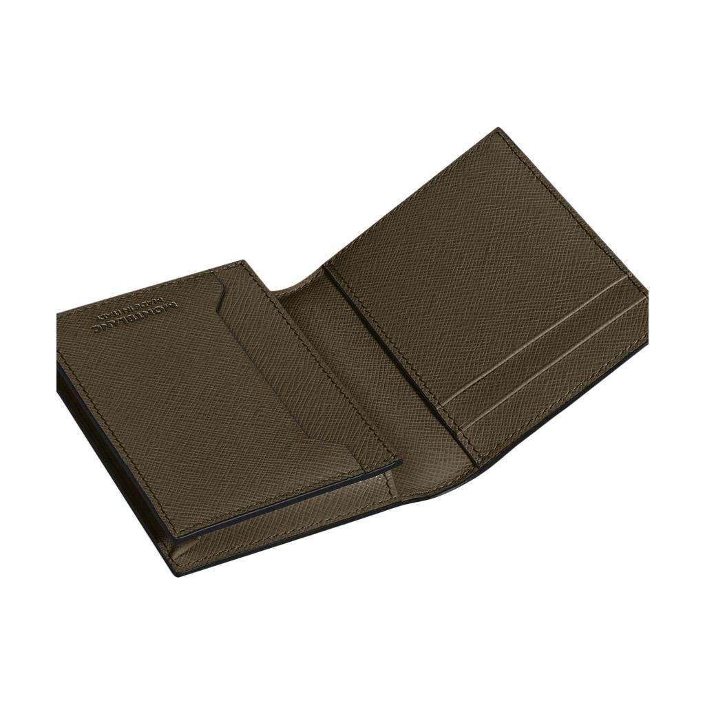 Montblanc Meisterstück Hexagonal White Star Logo Leather Card Holder Men Card Holder Khaki MB221346