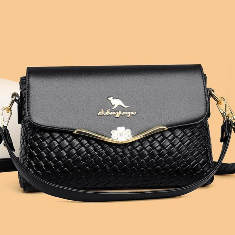 2024 Новая тканая сумка для мамы, женская сумка на одно плечо, женская универсальная модная маленькая сумка с диагональной перекладиной, цельная сумка для доставки