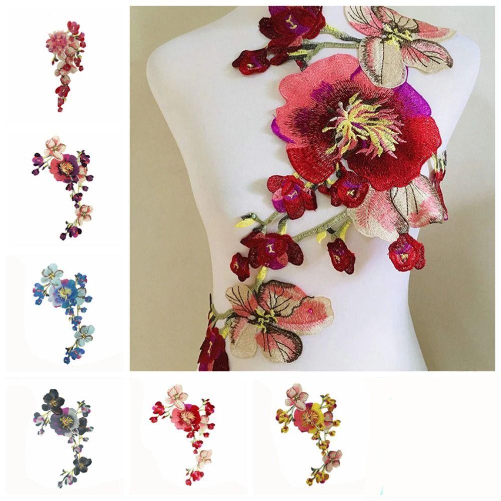 Большой размер вышитые нашивки с цветком пиона, нашивки для одежды с цветком пиона, аппликация для одежды, шитье