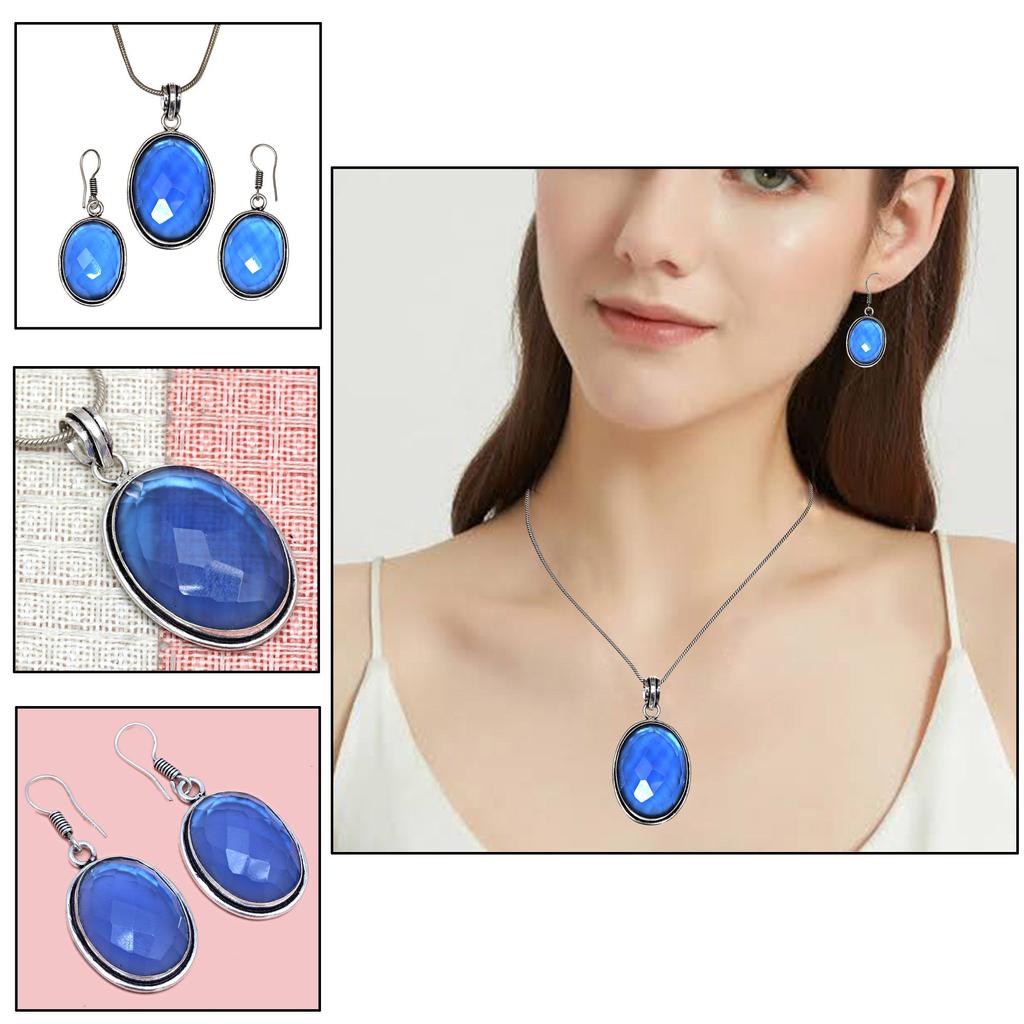 Комплект ювелирных изделий из танзанита, кварцевый драгоценный камень, подвеска, ожерелье 18-20 дюймов