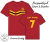 Spain Strip T-Shirt 2024 Personalised Name and No Adult Kids Baby, Football Euro