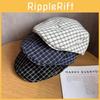 Vintage Japanese Plaid Newsboy Cap With Breathable Cotton For Casual Summer And Autumn Wear