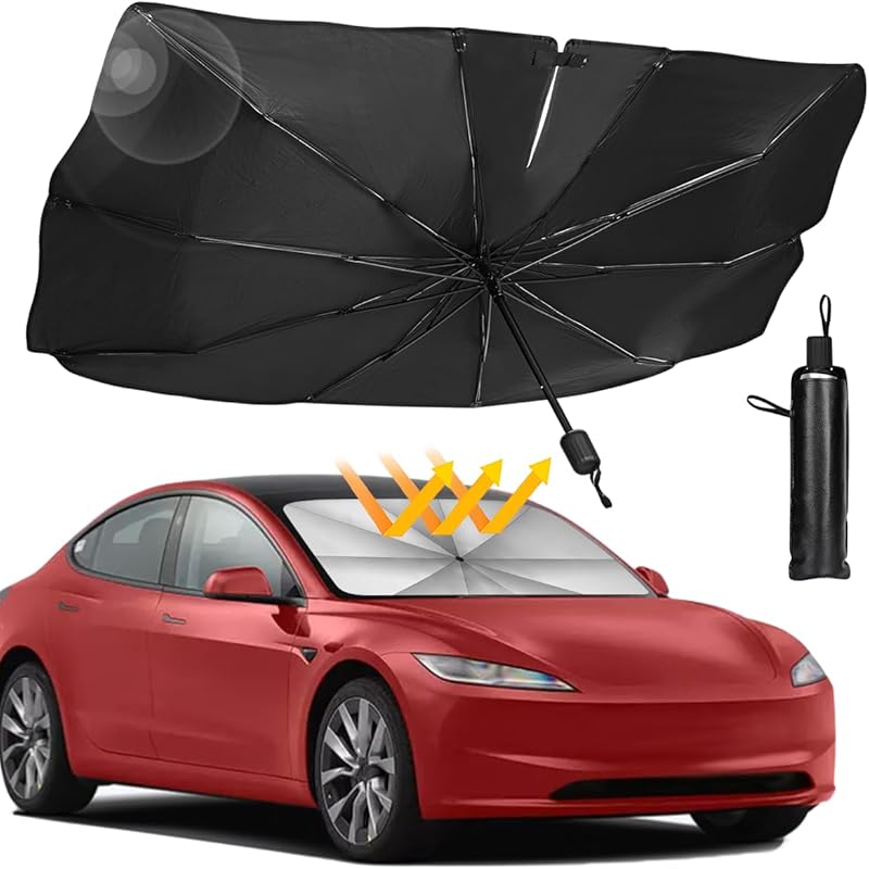 Sedan SUV Car Sun Shade For Windshield UV Rays And Heat Sun Visor Protector, Foldable Windshield Sun Shade Umbrella,Keep Car Cool,Easy To
