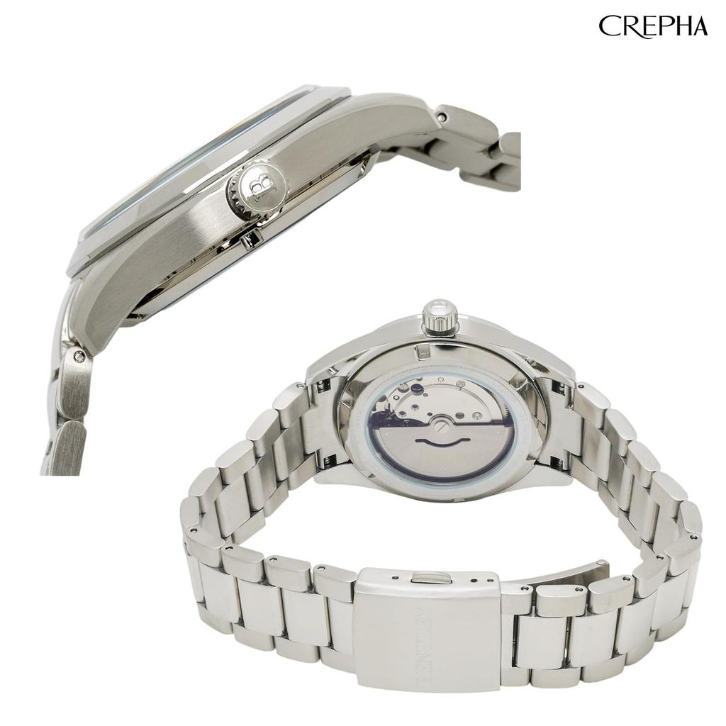 Автоматические часы аналоговые механические с автоподзаводом водонепроницаемые с металлическим ремешком Bentley Blue Silver [Clefer] мужские BT-AM392-NVS