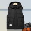 Men's Waistcoat Jacket Down Cotton Shoulders Warm Vest Trend Loose Outer Wear Fashion Handsome Hooded Waistcoat Man