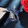 Elegant Leaves Shape Brooch Sparking Faux Crystal Rhinestone Inlaid Pin Suit Lapel Dress Badge Outfit Accessories