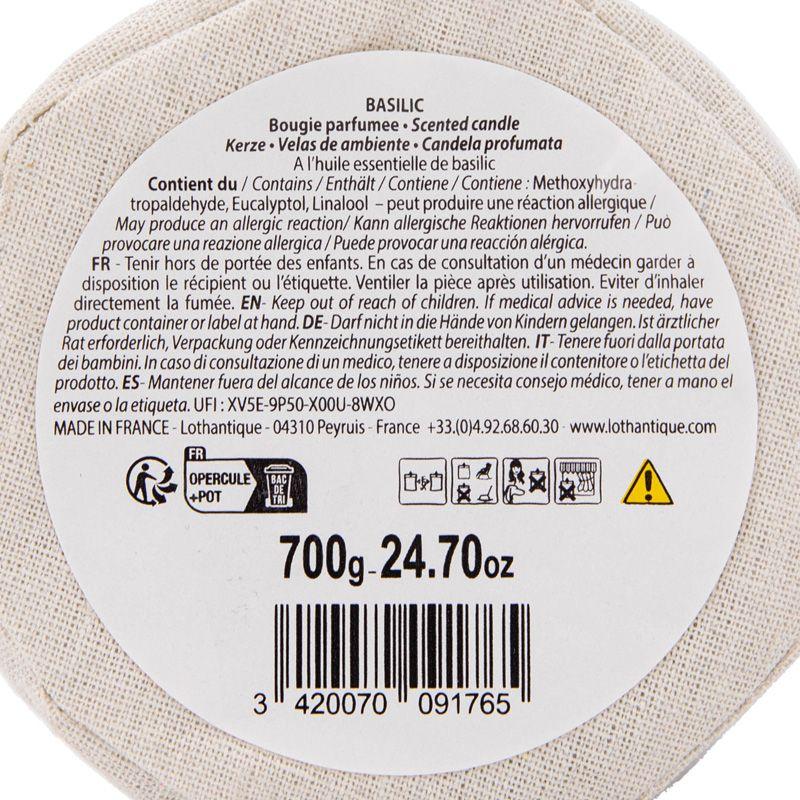 Scented Candle with Basil Essential Oil 700g LOTHANTIQUE