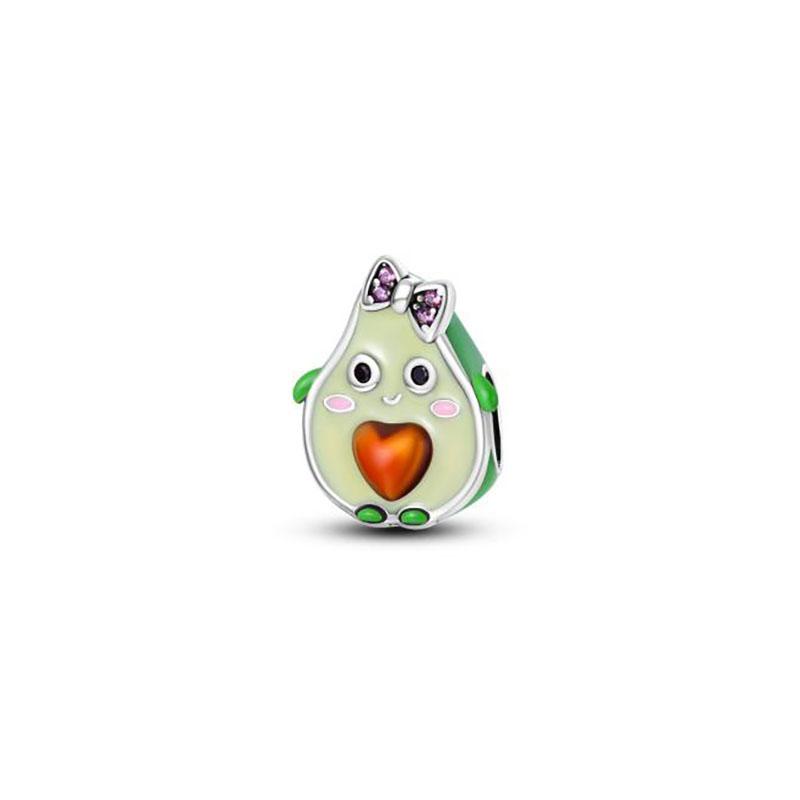 925 Silver Fruit Charms Pendants Strawberry Cherry Avocado DIY Jewelry Fit Bracelets Women Birthday Gift Fine 100% Sterling Silver