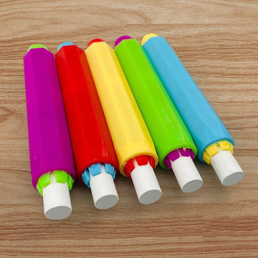 5Pcs/Set Colourful Chalk Protector Dustless Chalk Clip Durable Chalk Holder