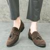 Daily Loafers Men Faux Suede Solid Color Tassel Decoration Foot Covers Business Casual Men Shoes Classic Large Sizes 38-46