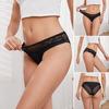 Women Panties See-through Hollow Out Lace Seamless Solid Color Mid Waist Soft Breathable Anti-septic Elastic Lady Underpants Briefs