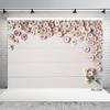 White Daisy Wooden Wall Photographic Backgrounds Vinyl Cloth Photo Shootings Backdrops for Baby Children Wedding Photo Studio